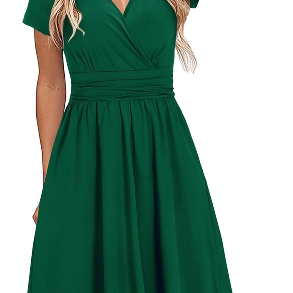 Chic Forest Green Midi Dress